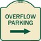 Signmission Overflow Parking with Right Arrow Heavy-Gauge Aluminum Architectural Sign, 18" x 18", TG-1818-23515 A-DES-TG-1818-23515 - alternate 1
